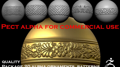 Package Alf 20 pieces high quality, for commercial use, ornaments and patterns.