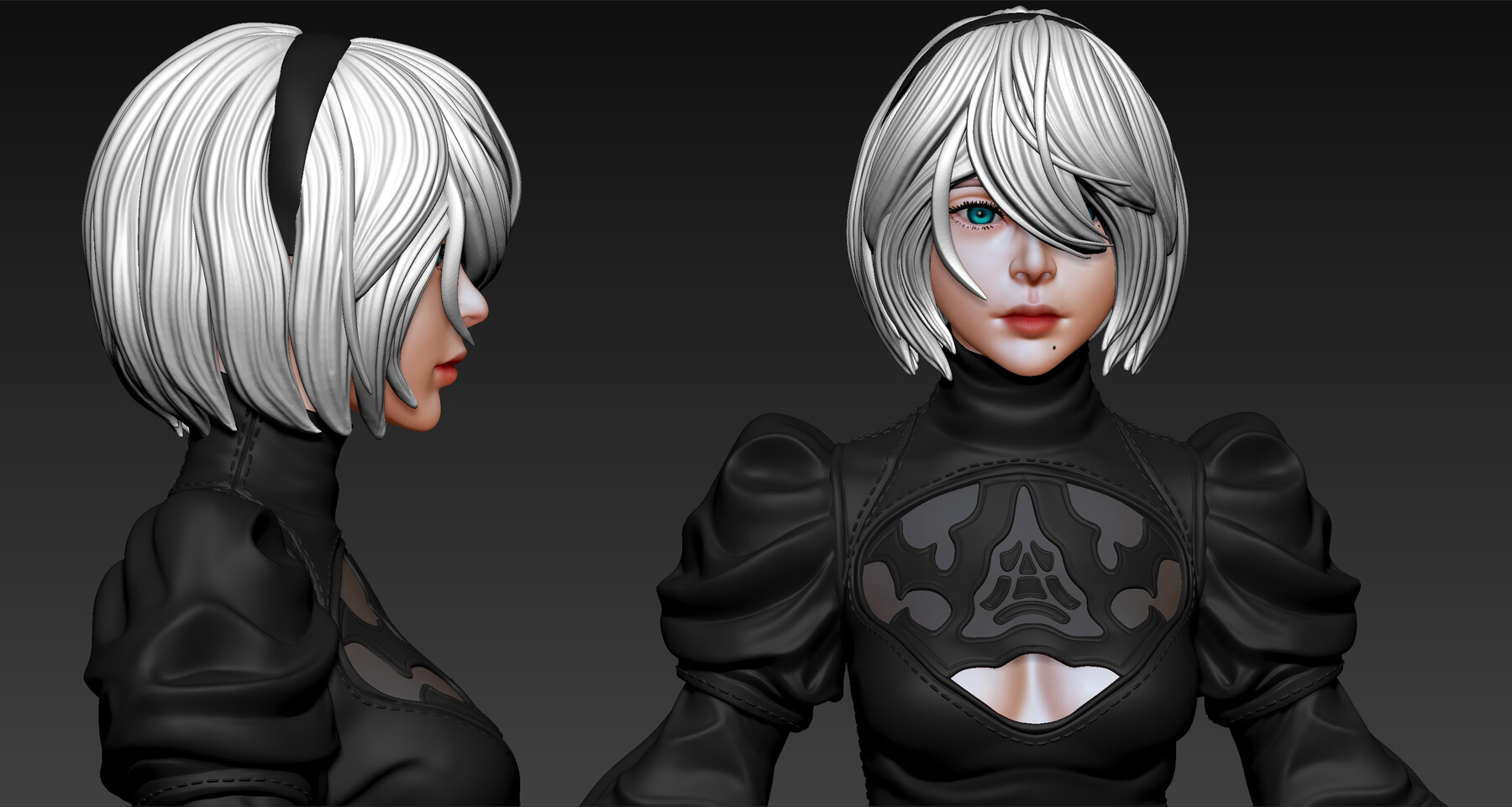 ArtStation - 2B Fan Art - Basemesh | Resources