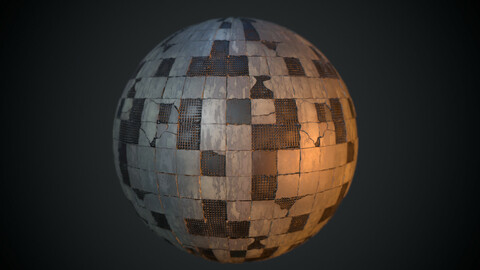 Cracked tiles .PBR material