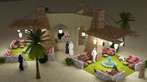 Arabic Pergola Island Design