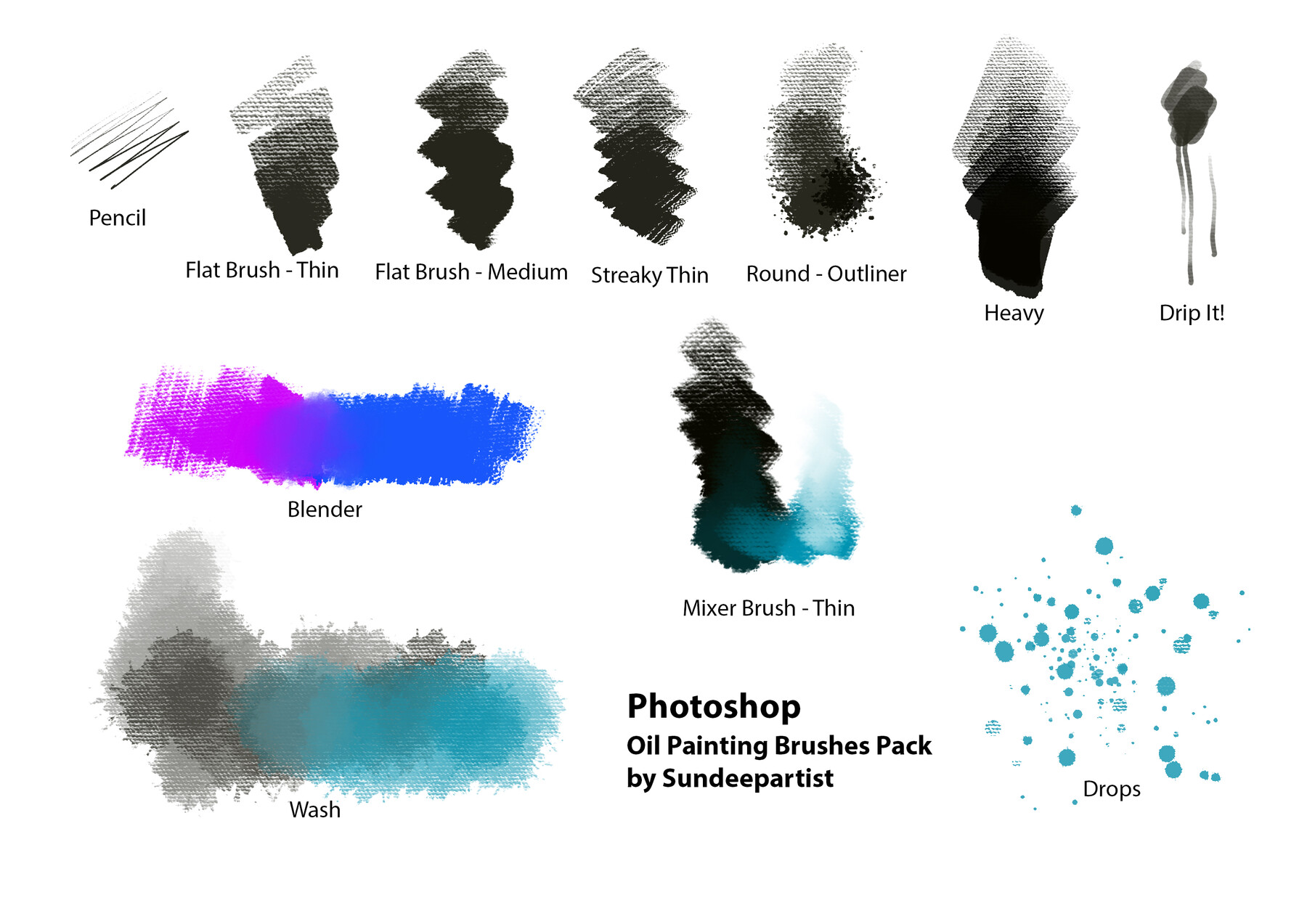 ArtStation - Photoshop CC Oil Painting Brushes Pack by
