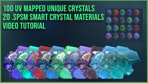 20 Crystal Mineral Smart Materials & 100 Unique Crystals + Video Tutorial