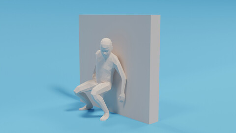 Low Poly Hiding Kid