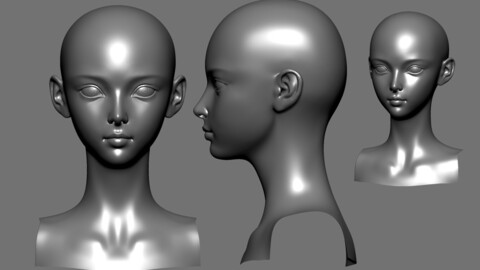 Cute Anime Girl Head