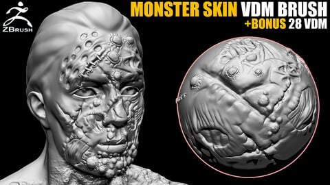 45 Monster (Zombie) Skin VDM Brush for ZBrush