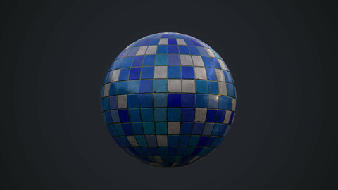 Blue Mosaic Material | Substance Designer Graph and File