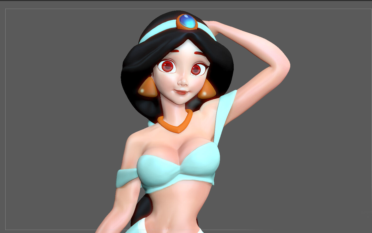 ArtStation - JASMINE PRINCESS BLUE DRESS STATUE ALADDIN DISNEY ANIMATION  CHARACTER GIRL 3D PRINT | Resources