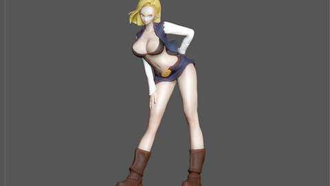 ANDROID 18 STATUE SEXY VERSION2 DRAGONBALL ANIME CHARACTER 3D PRINT