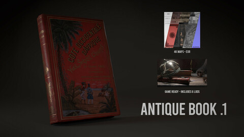 Antique Book .1 - 3D Scan with Textures & LODS