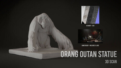 Orang-Utan Statue - 3D Scan with Textures & LODS