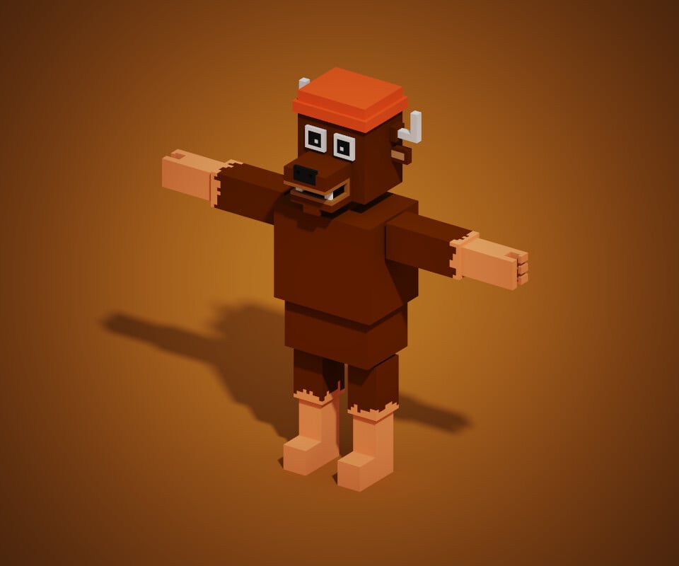 Artstation Elk Lumberjack Human Body Minecraft Style Game Assets