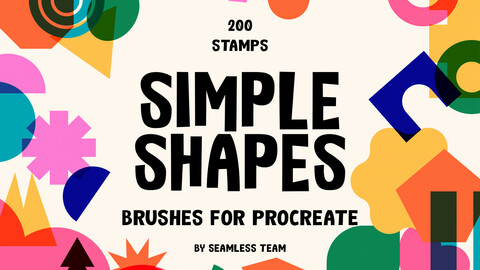 200 Simple shapes brushes for Procreate