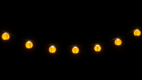 Animated Paper Lantern Cain for PBR 3D model