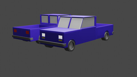 Low-poly pickup truck
