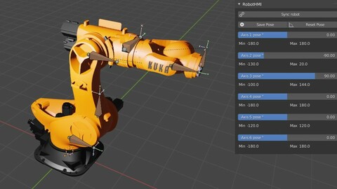 Industrial Robot Rig ready for Animation with KUKA KR 1000 Titan Model