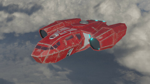 Futuristic Concept Spaceship - Game ready