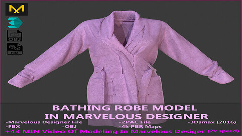 Bathing Robe Model + 43 Min Video