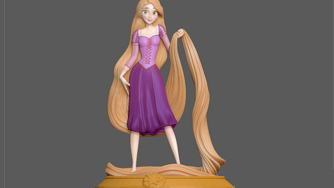 RAPUNZEL PRINCESS STATUE DISNEY ANIME PRETTY GIRL 3D print model