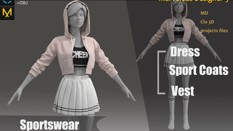 Women's Sportswear_Female Outfit_ Marvelous Designer, CLO3D