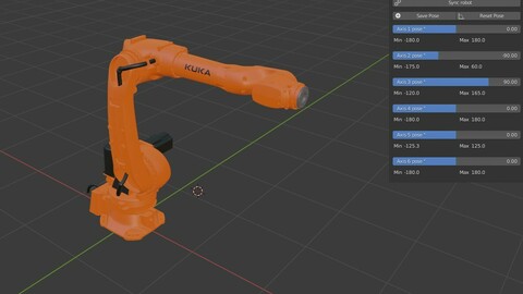 Industrial Robot  Rig ready for Animation with KUKA KR 30 IonTec Model