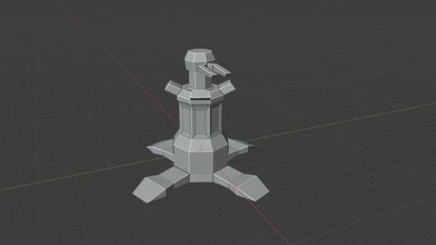 Low polygon tower without texture made with blender2.9