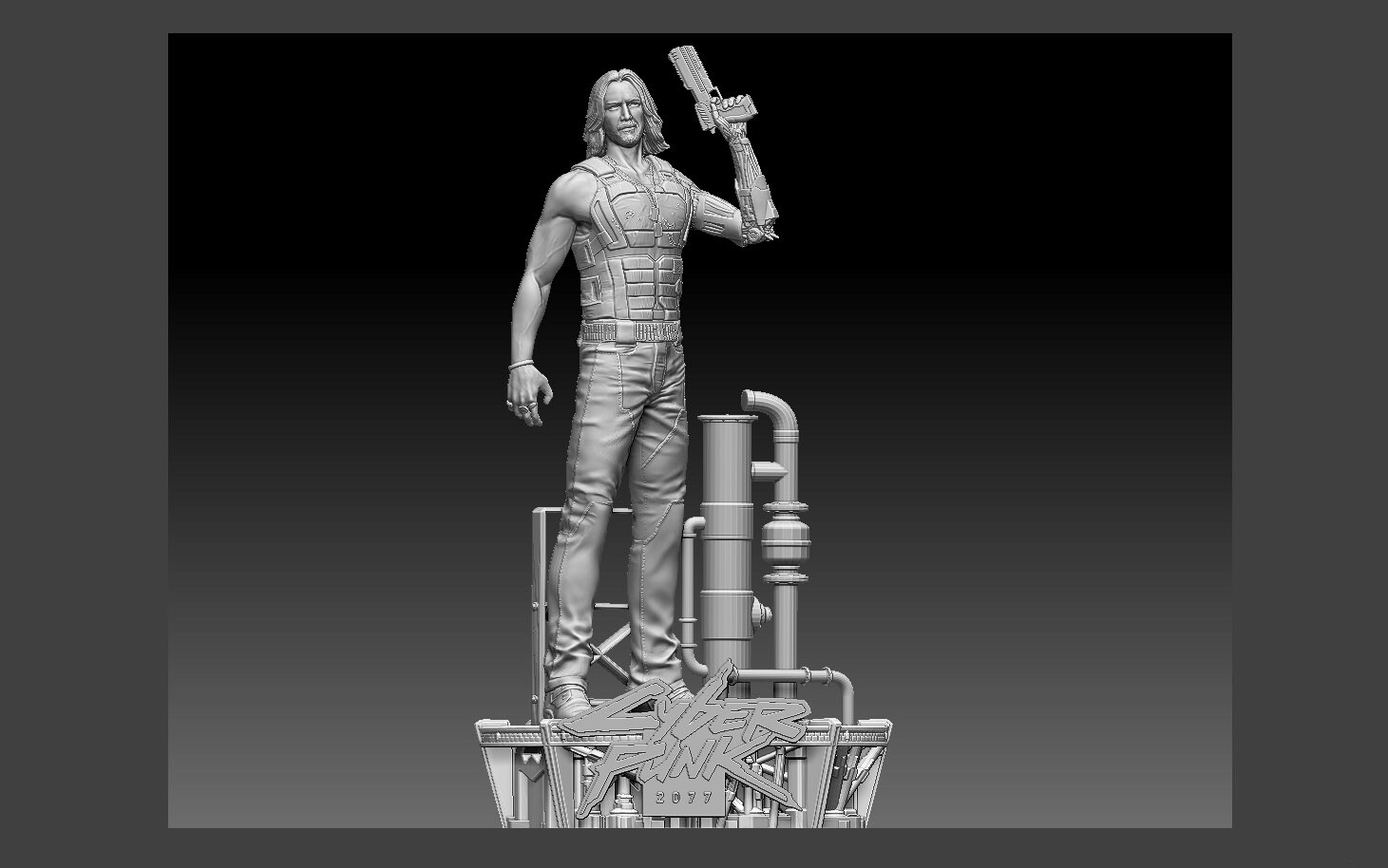keanu reeves cyberpunk statue