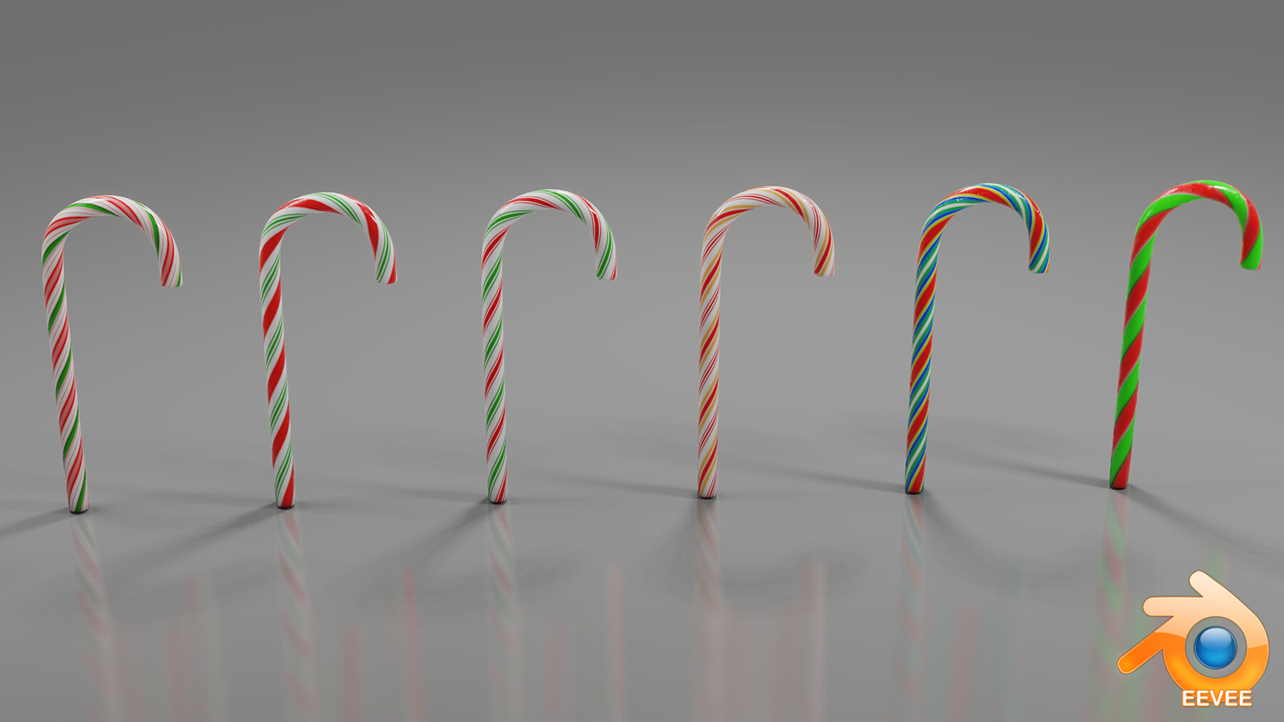 Artstation Low Poly Candy Canes For Blender 283x Procedural Materials Resources 5195