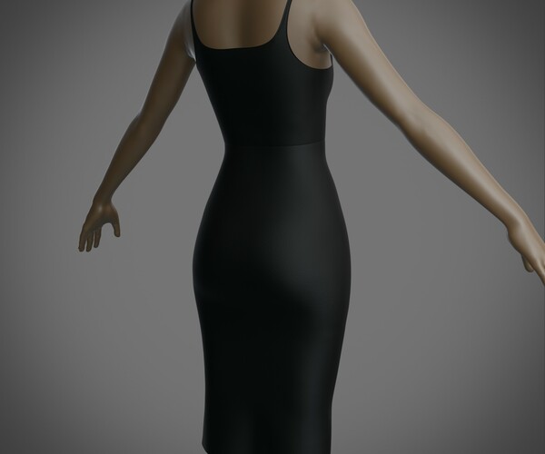 ArtStation - 3D Female bodycon dress - sleeveless bodycon | Resources
