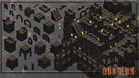 Isometric Castle Game Assets Tile Set
