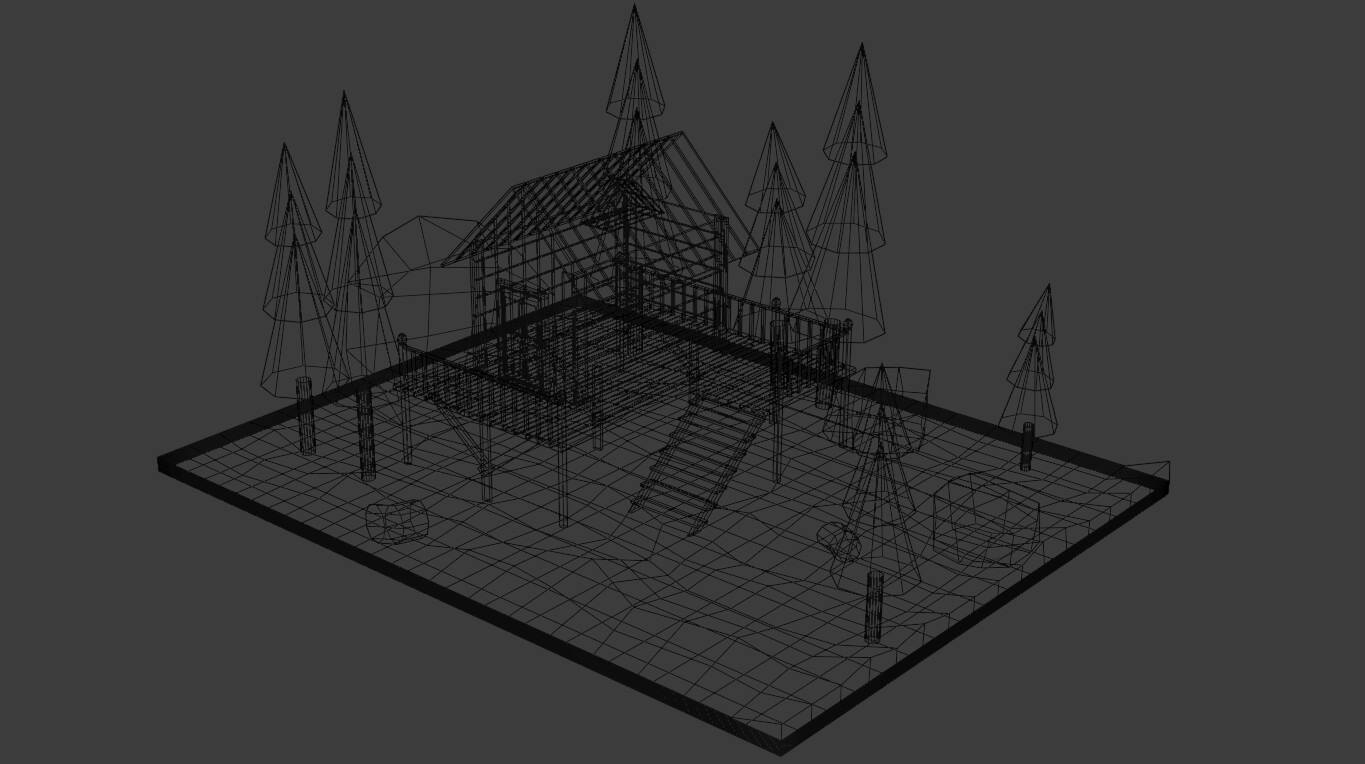 ArtStation Little Wood House LowPoly Game Assets