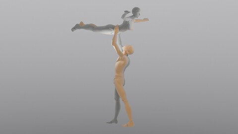 Blender IK and FK Rigged Dolls