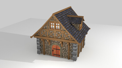 Medieval cartoon house 2 (H12)