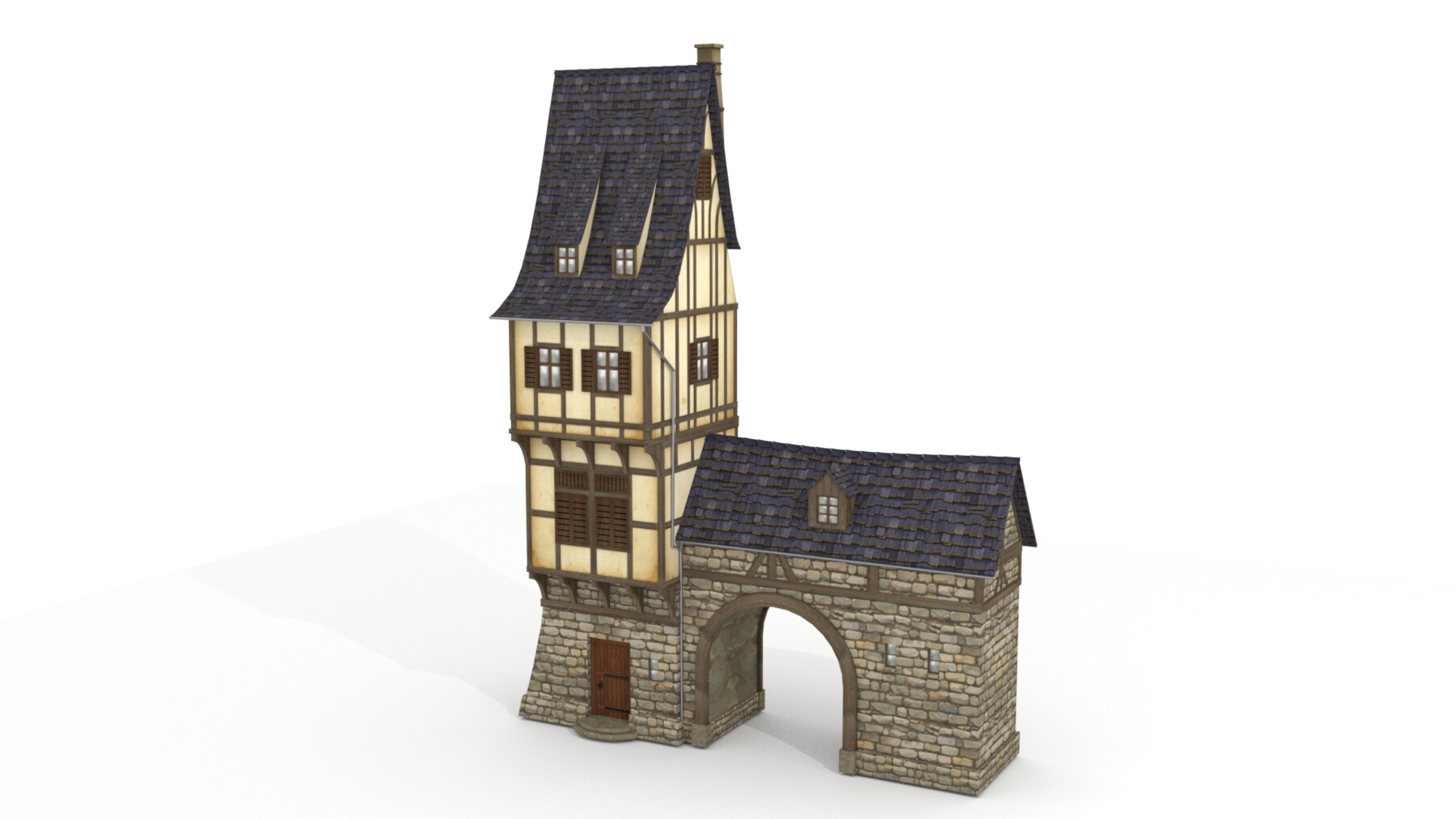 ArtStation - Medieval cartoon house 3 (H8) | Game Assets