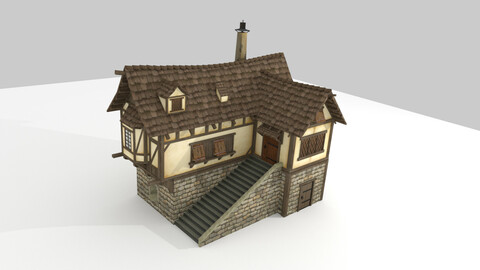 Medieval cartoon house 4 (H10)