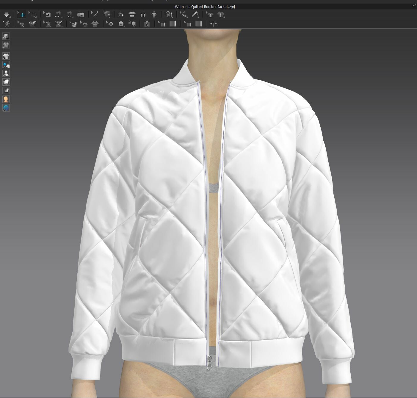 white quilted bomber jacket