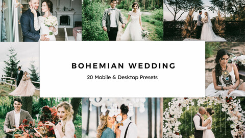 20 Bohemian Wedding LUTs and Lightroom Presets