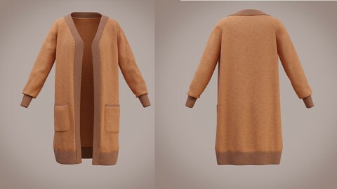 3D Knit Cardigan Sweater