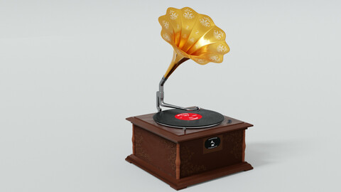 Old Gramophone 3D model