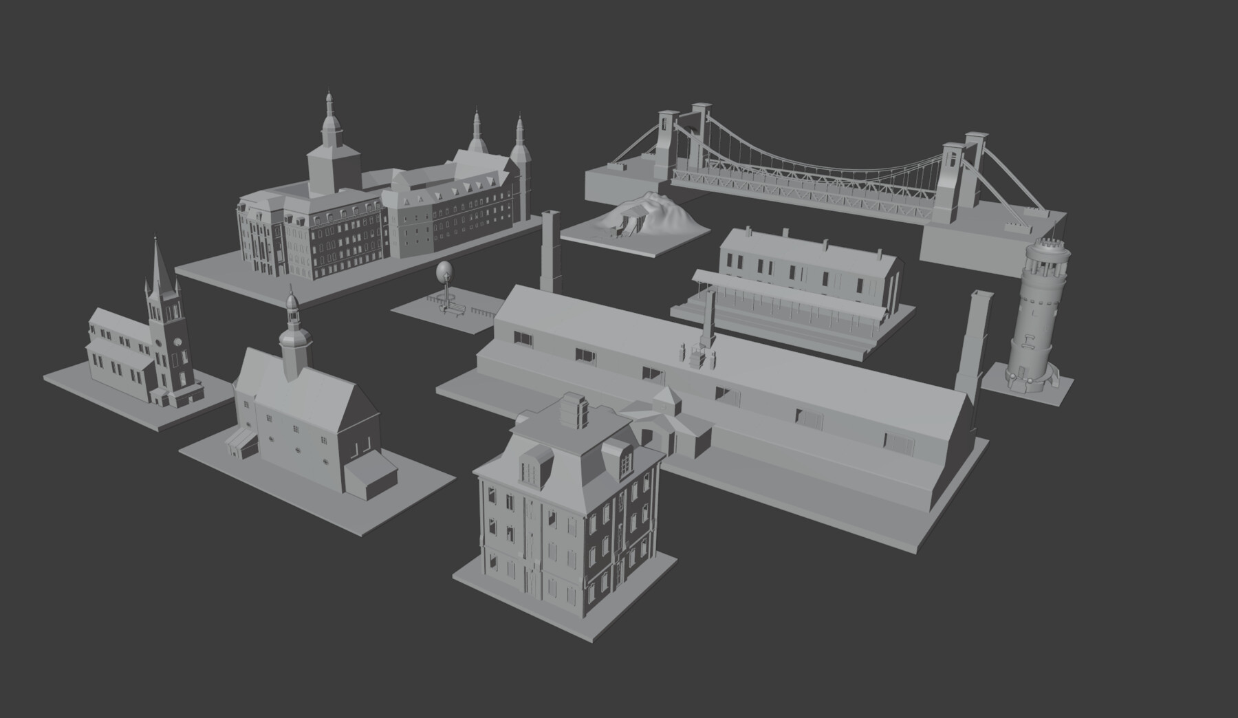 ArtStation - Low Poly Building Pack | Game Assets