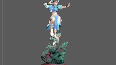 CHUNLI sexy girl statue streetfighter anime game character 3d print stl file