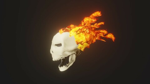 Fire Skull Head - Caveira de Fogo Low-poly 3D model