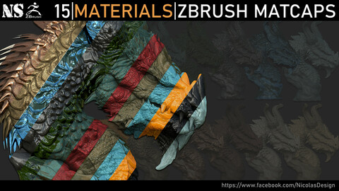 Zbrush - 15 Materials Zbrush Matcaps