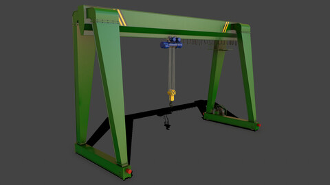 PBR Single Girder Gantry Crane V2 - Green