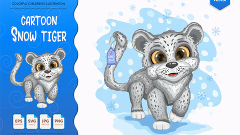 Cartoon Snow Tiger