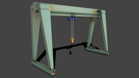 PBR Single Girder Gantry Crane V2 - Green Light