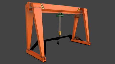 PBR Single Girder Gantry Crane V2 - Orange