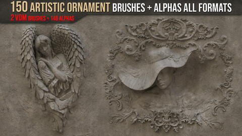 150 Artistic Ornament Brushes + Alphas All Formats + 2 Amazing VDM Brushes