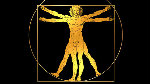 Vitruvian Man 3D Logo