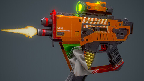 Animated Game-Ready Sub-Machine Gun