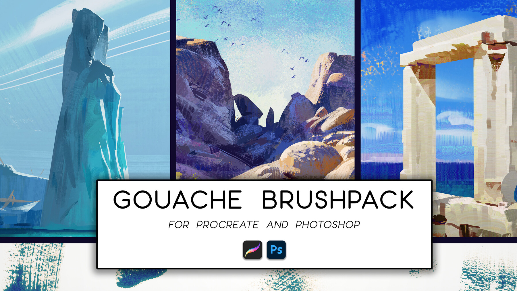 ArtStation - Hand-painted Gouache Brushes for Photoshop and Procreate